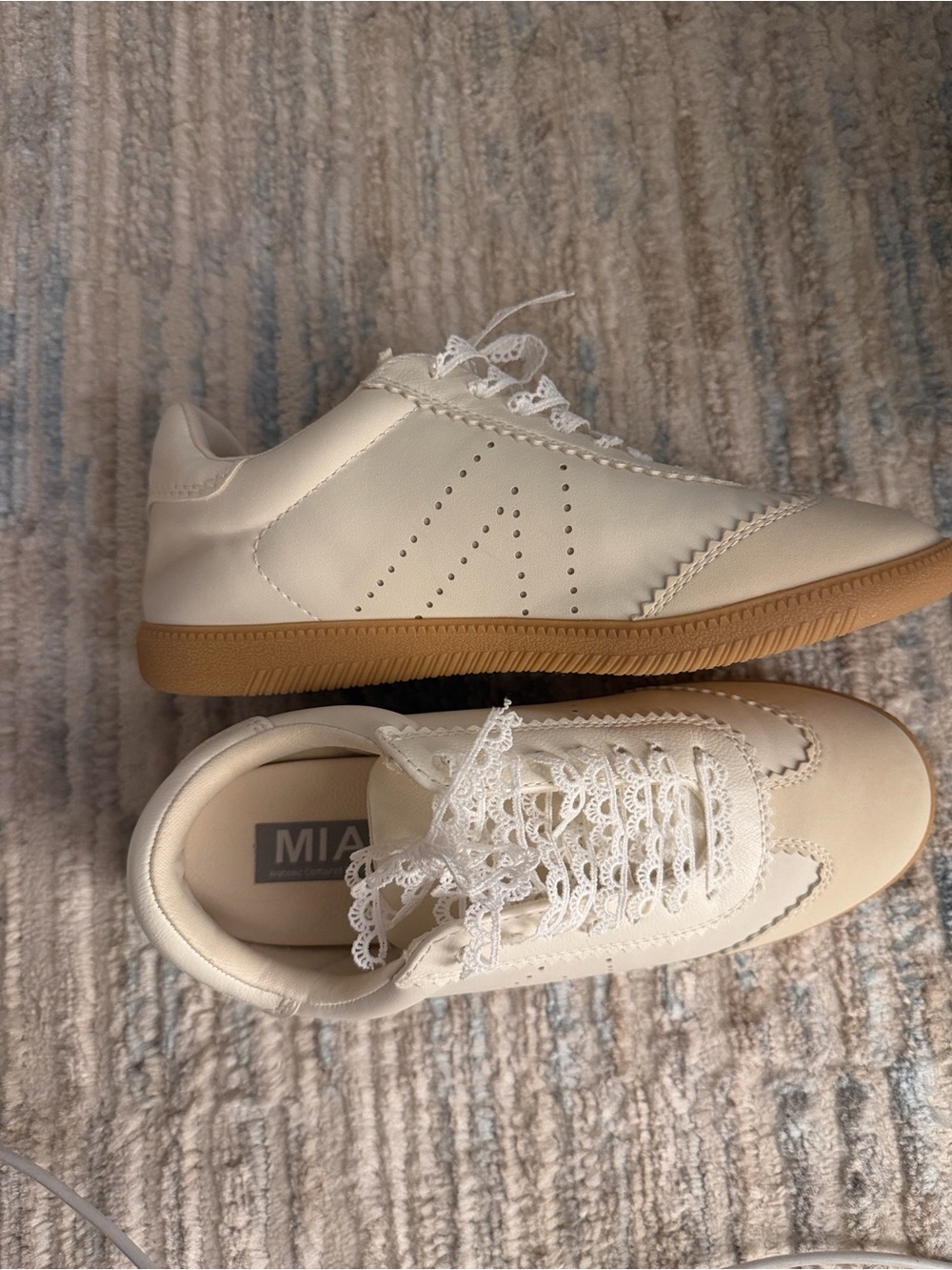 MIA Cream Lace Scallop Sneakers - Picture 2 of 10
